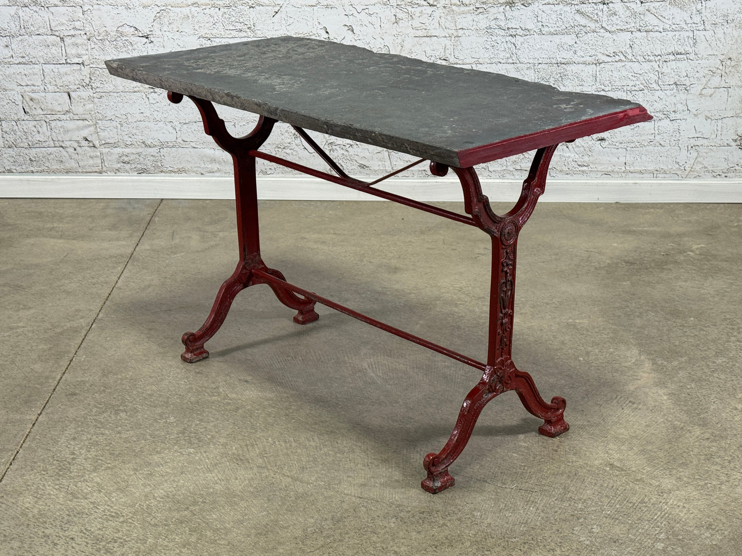 French Slate Top Iron Base Café Table