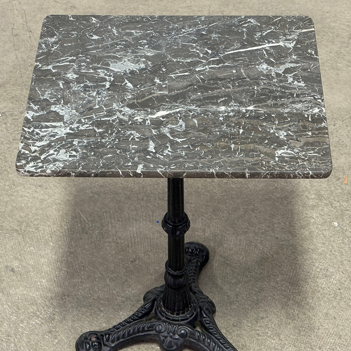 Antique Parisian Marble & Iron Cafe Table c.1890