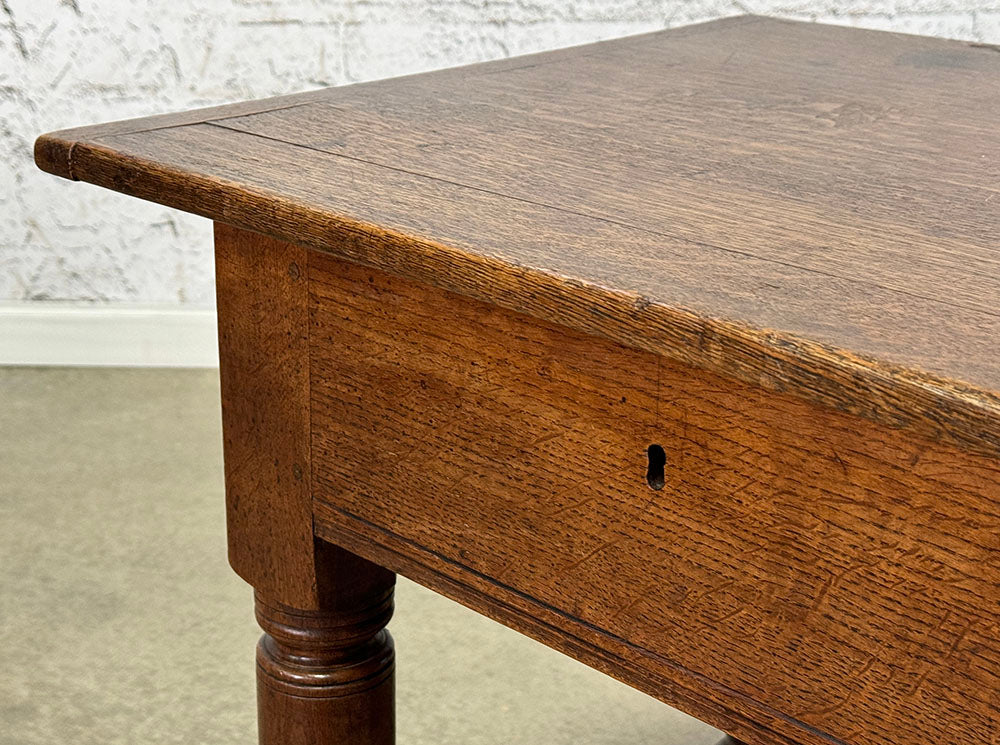 Antique English Oak Lift-Top Side Table