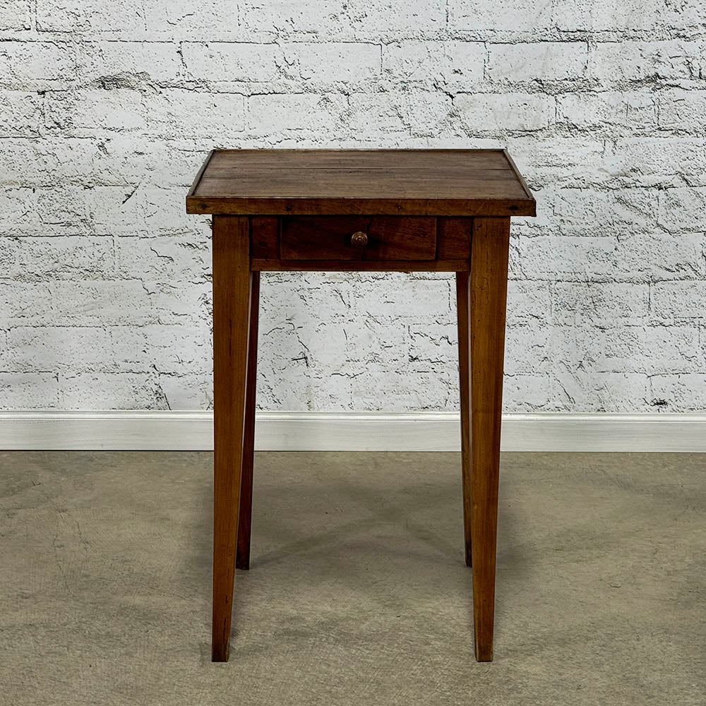 Antique French walnut Side Table with Drawer c.1820