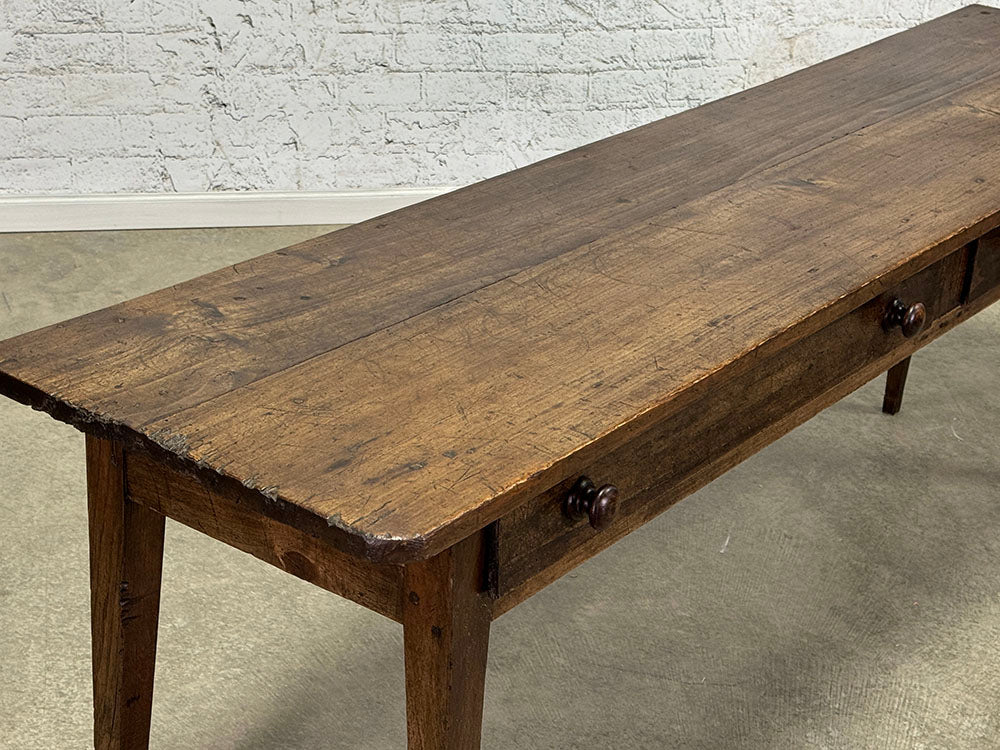Antique French Poplar Two Drawer Server c.1850