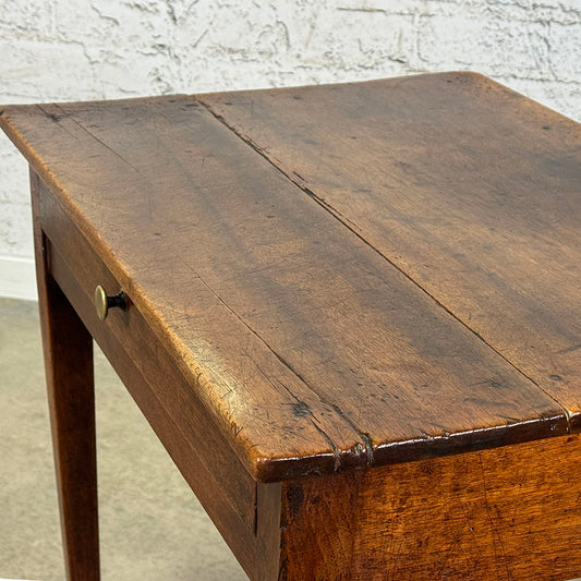 Antique French Walnut Side Table with Drawer