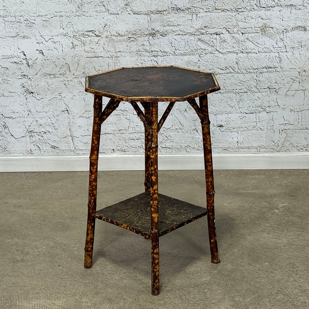 Antique English Victorian Bamboo Side Table