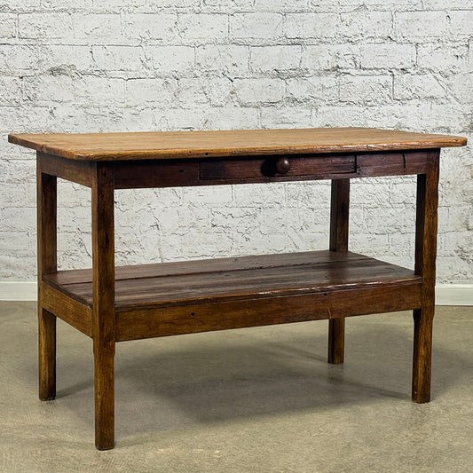 Burgundy Scrubbed Pine and Oak Pastry Table