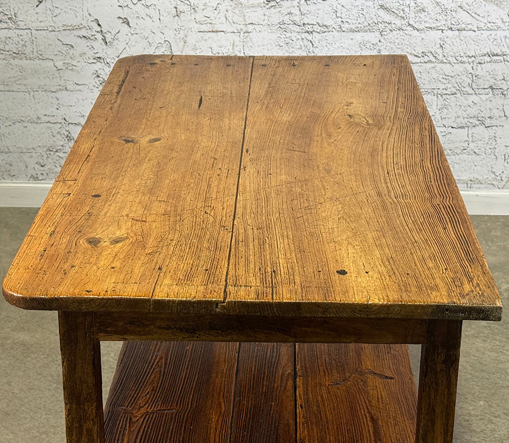 Burgundy Scrubbed Pine and Oak Pastry Table