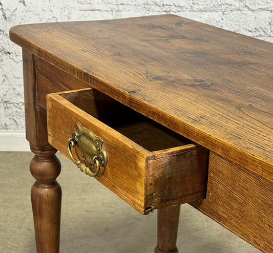 English Country Pine Table with Drawer