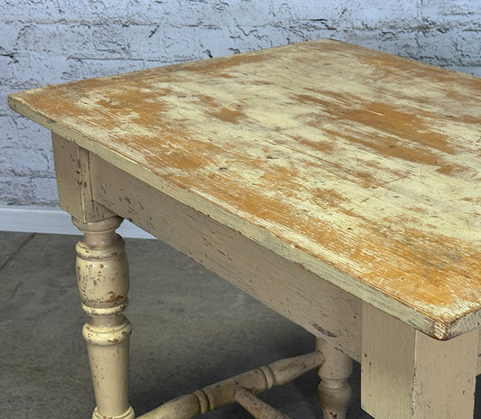 European Rustic Table with Turned Legs