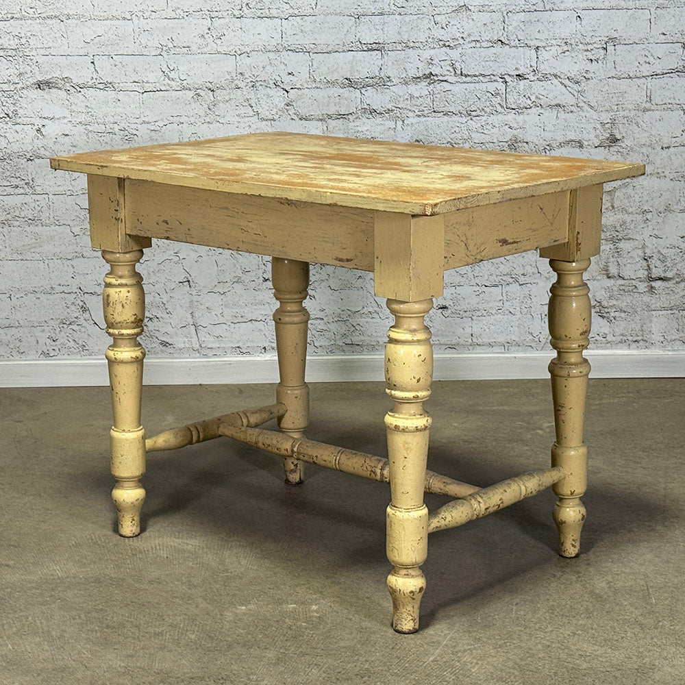European Rustic Table with Turned Legs
