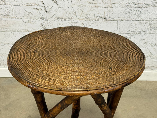 Rustic Bamboo Side Table