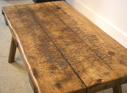 Slab Work Table Cut to Coffee Table