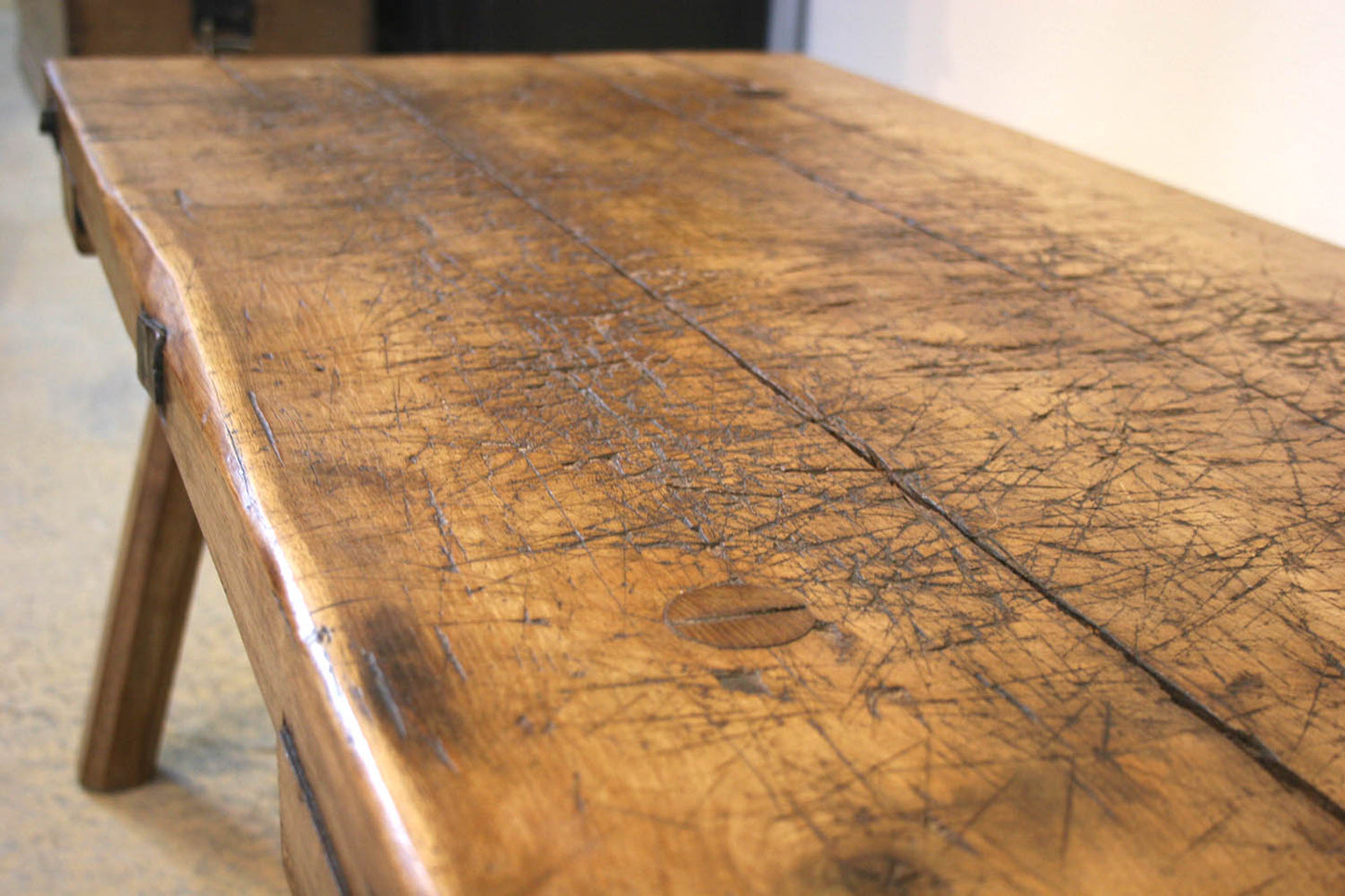 Slab Work Table Cut to Coffee Table