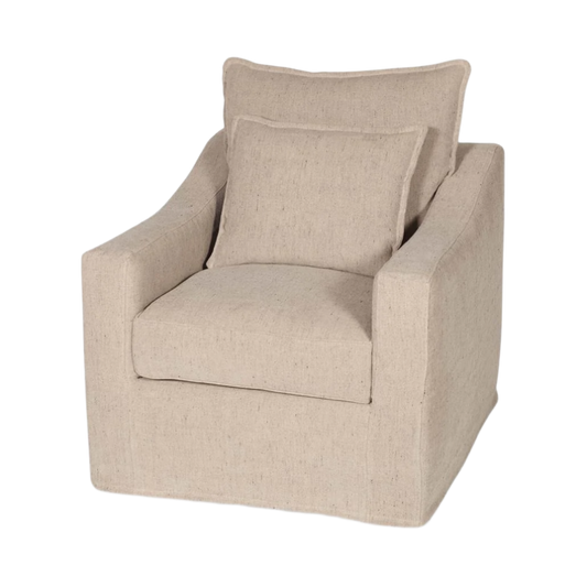 Darcy 34" Slip Covered Swivel Chair