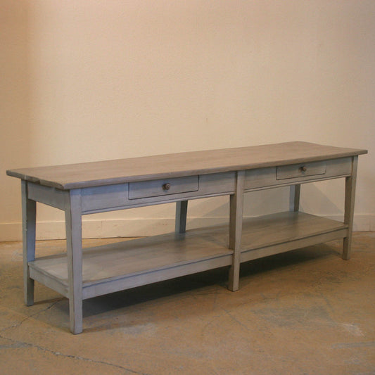 Antique Painted Drapers Table with Two Drawers