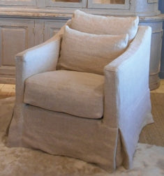 Rebecca Slipcovered Swivel Chair