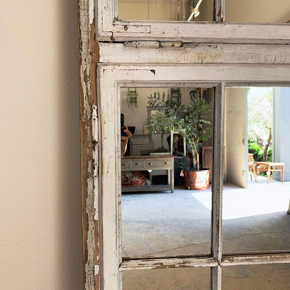 Antique Wood Frame Mirror, 102"(H)