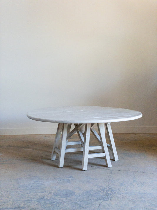 71" Reclaimed Wood Double Trestle Table