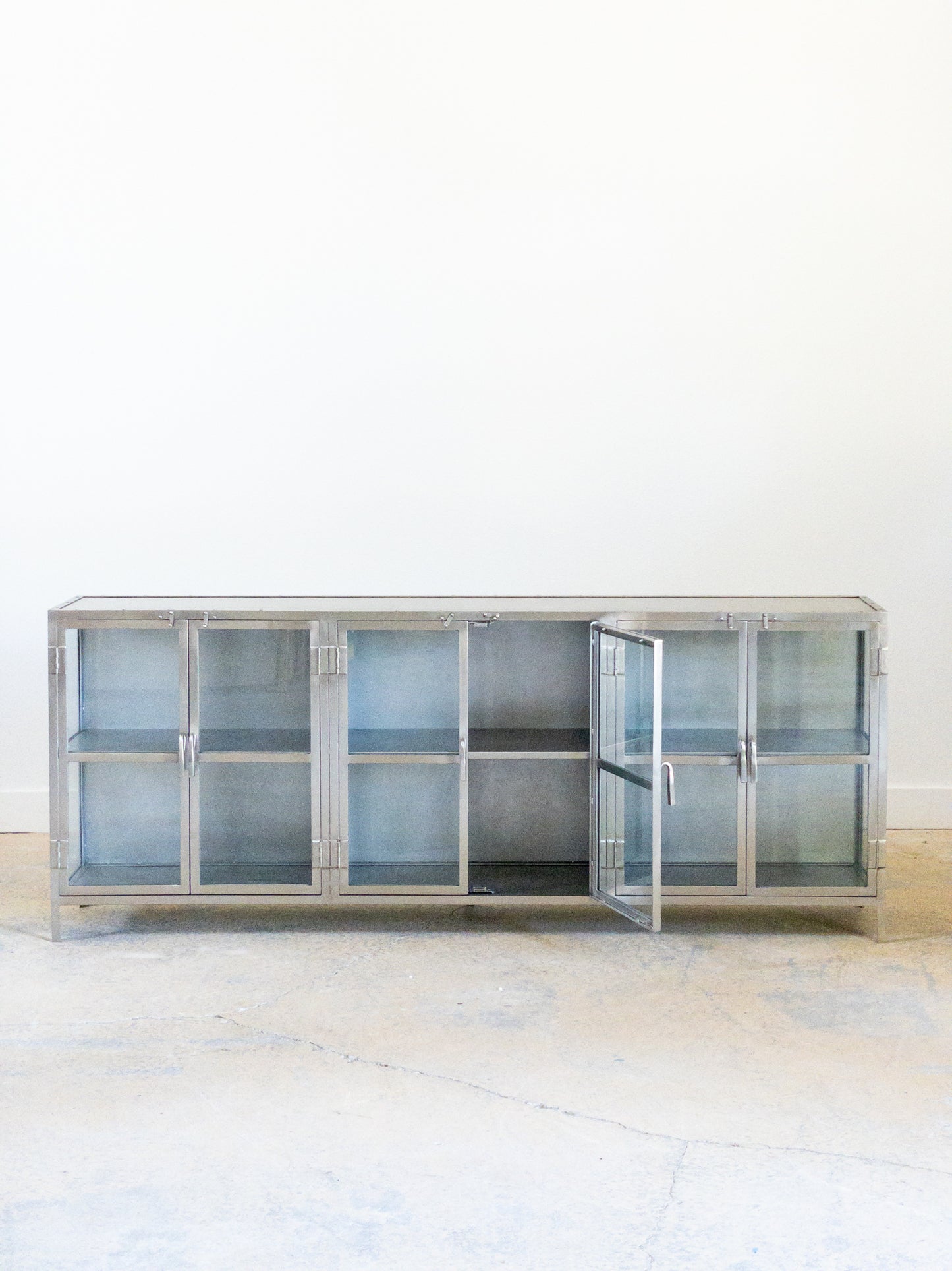 Metal and Glass Sideboard