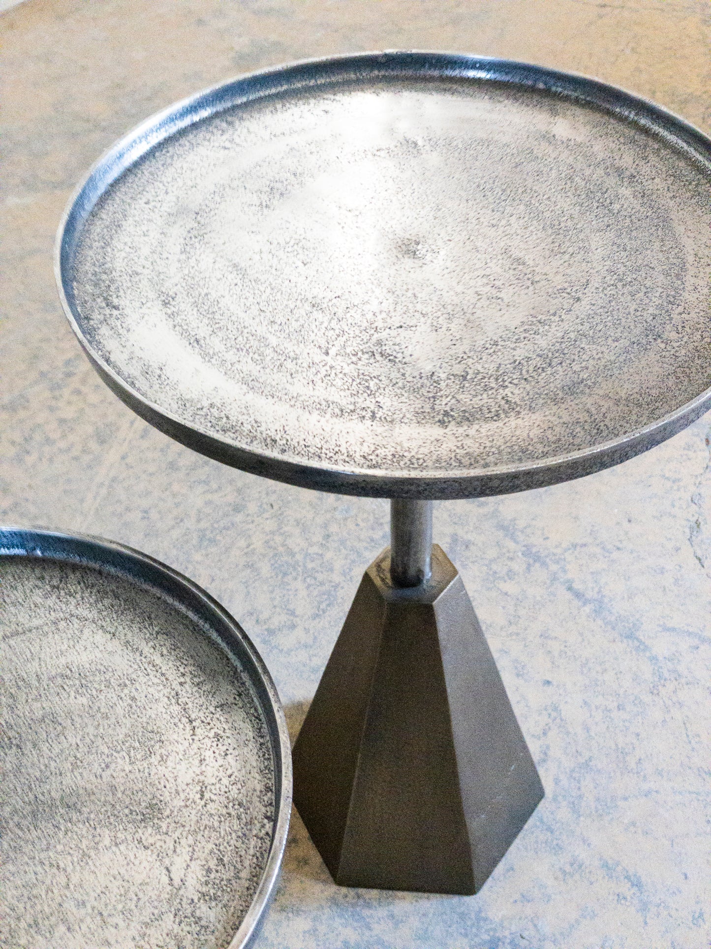 Raw Metal Side Table