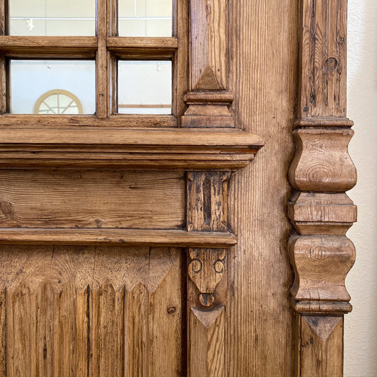 Antique European Door with Mirrors, 77"(H)