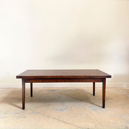 Handcrafted French Oak Drawleaf Table