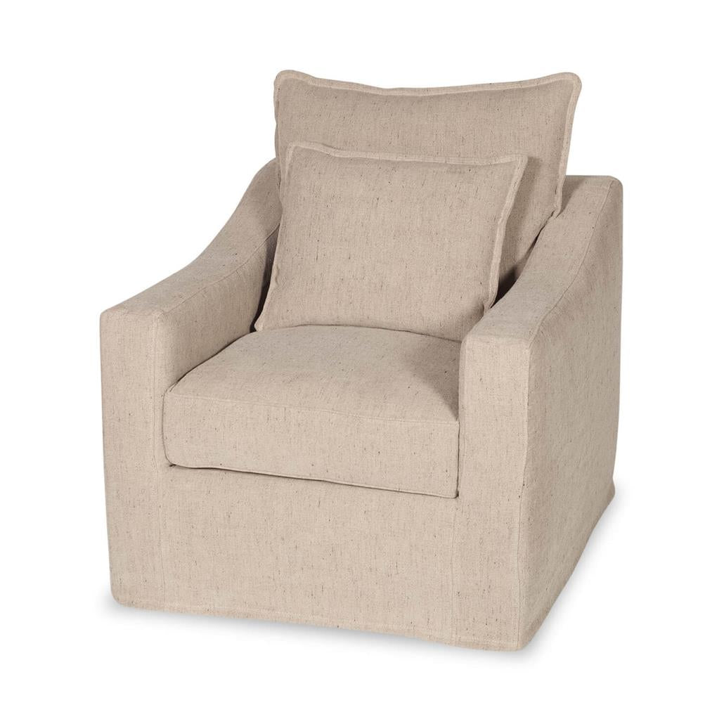 Darcy 34" Slip Covered Swivel Chair