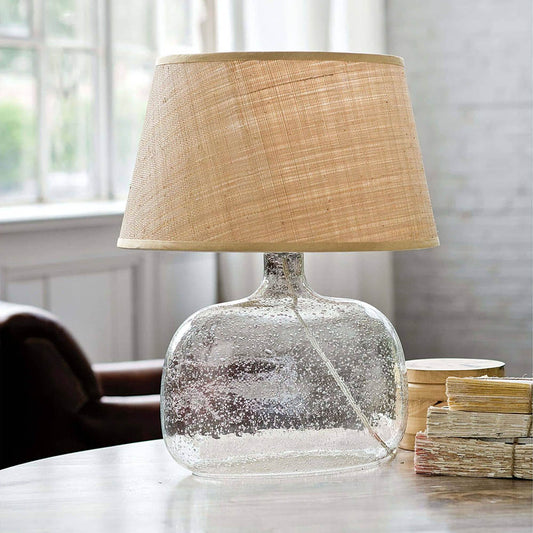 Seeded Oval Glass Table Lamp