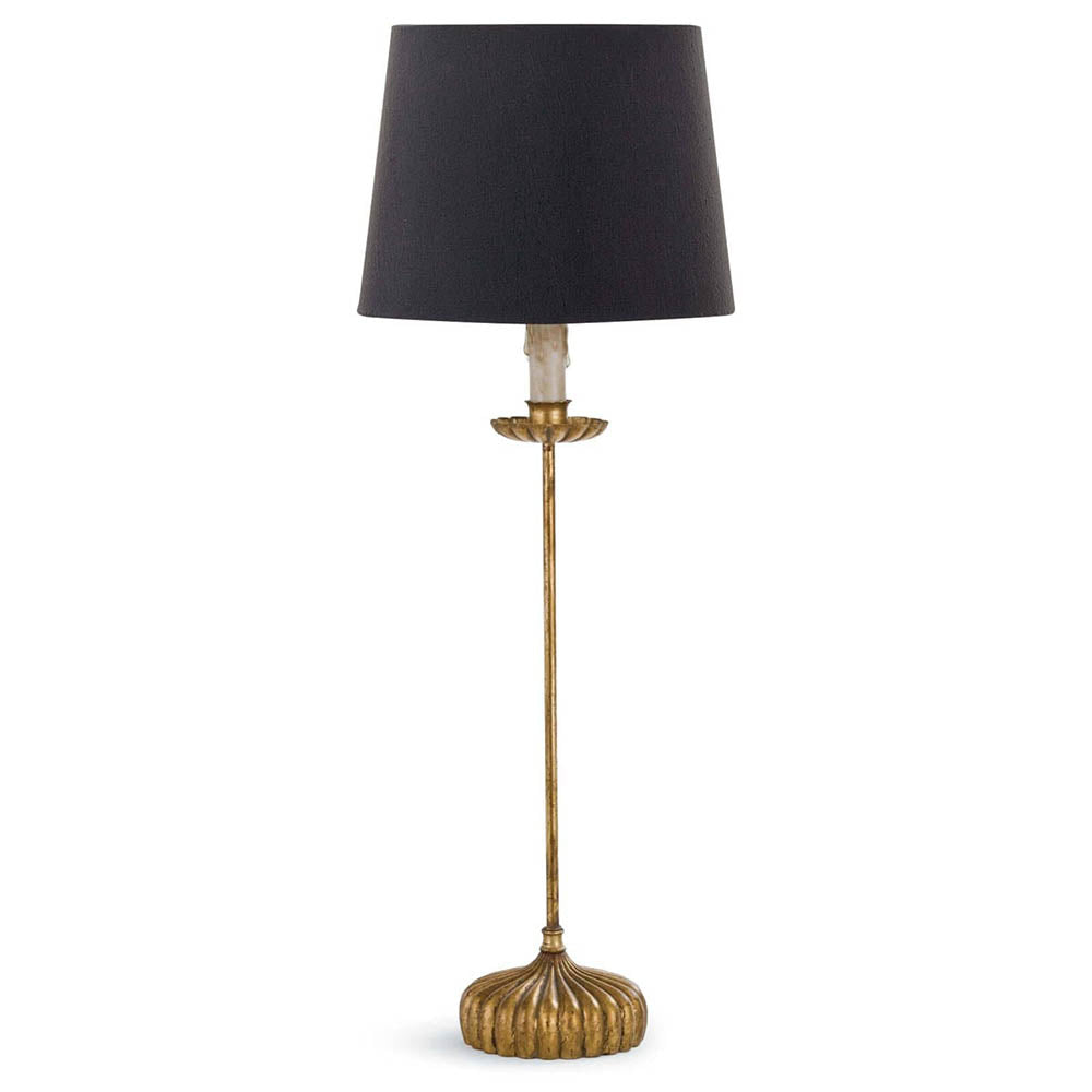Clove Stem Buffet Table Lamp with Black Shade