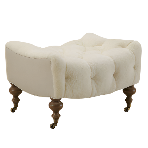 1744-00 Shearling Ottoman with casters