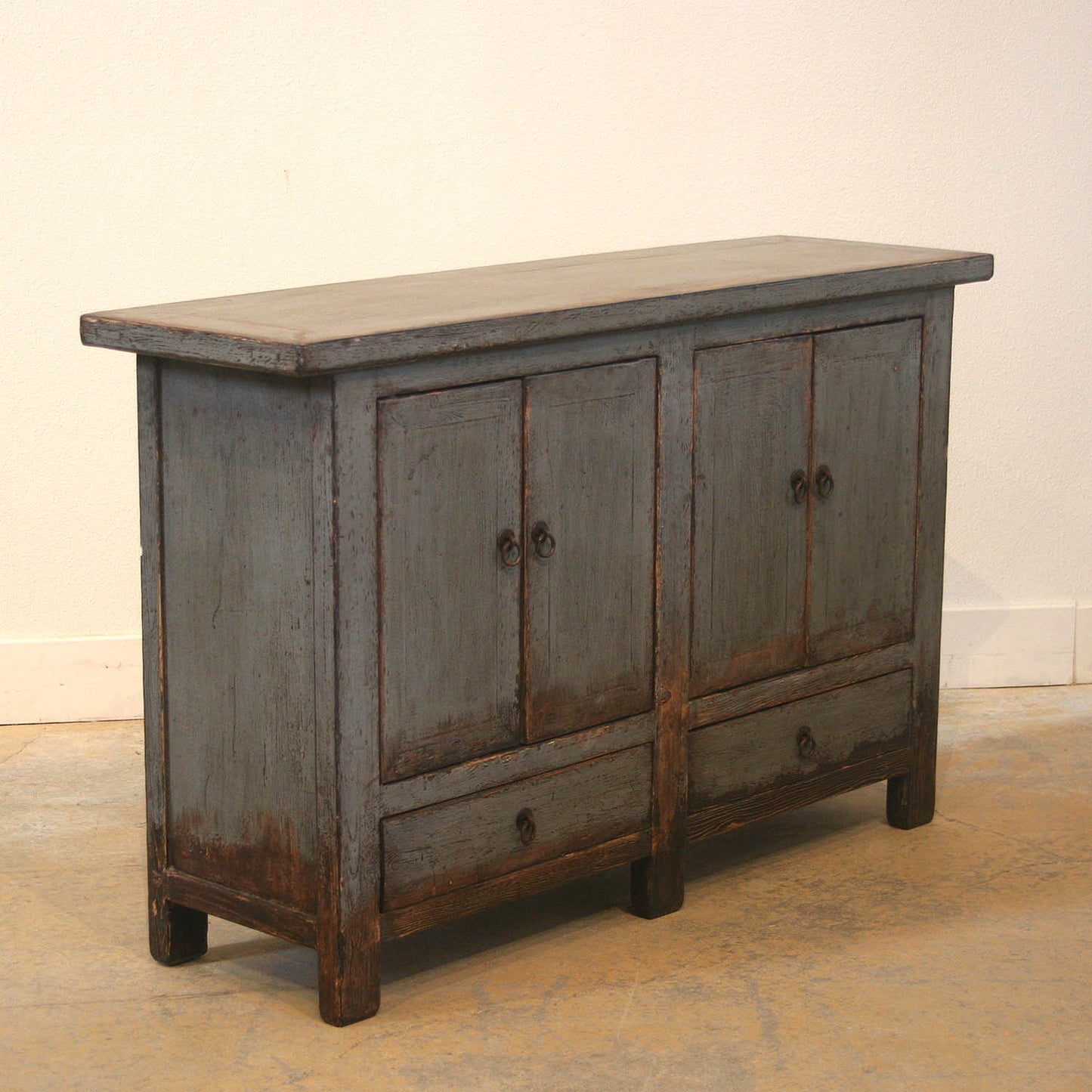 Antique Four Door Painted Asian Buffet