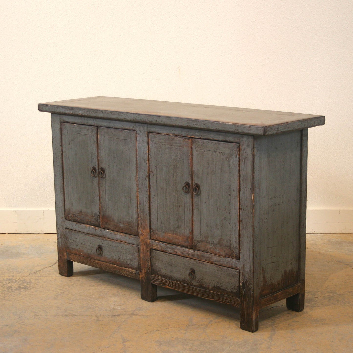 Antique Four Door Painted Asian Buffet