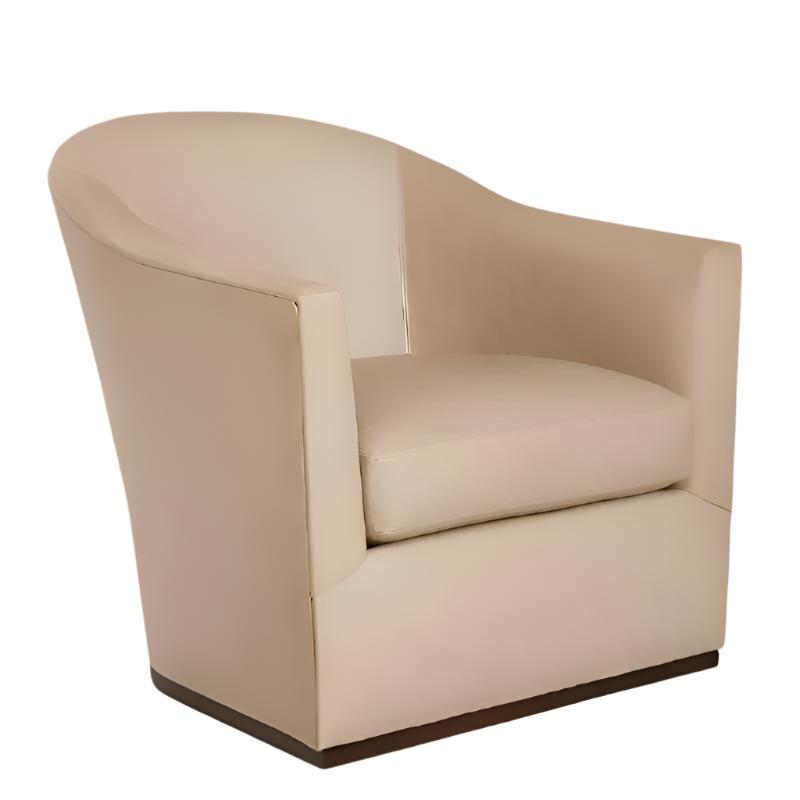 5702-01SW Leather Swivel Barrel Chair