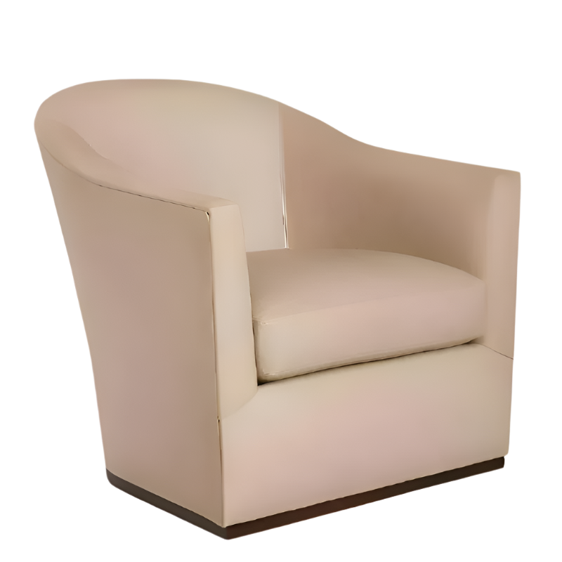 5702-01SW Leather Swivel Barrel Chair