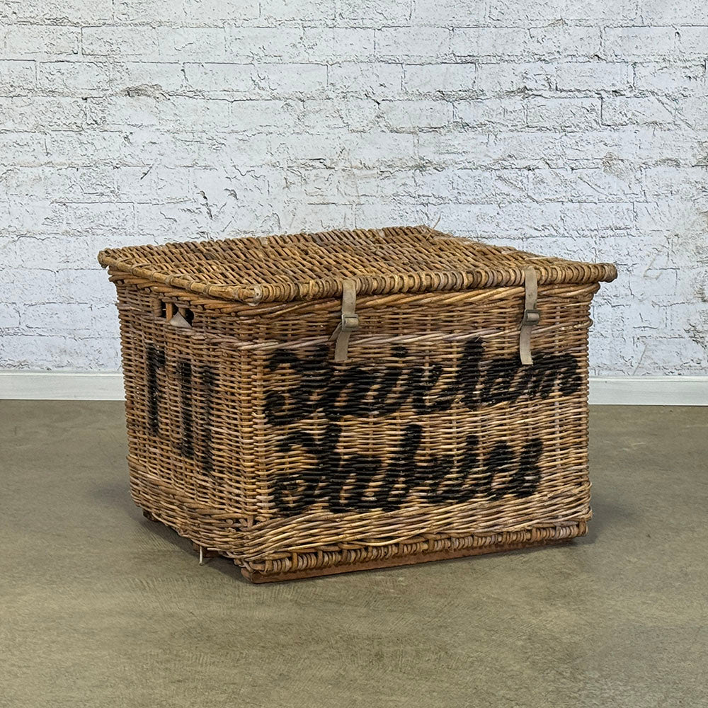 Late 19th c. Laundry Basket with Lid