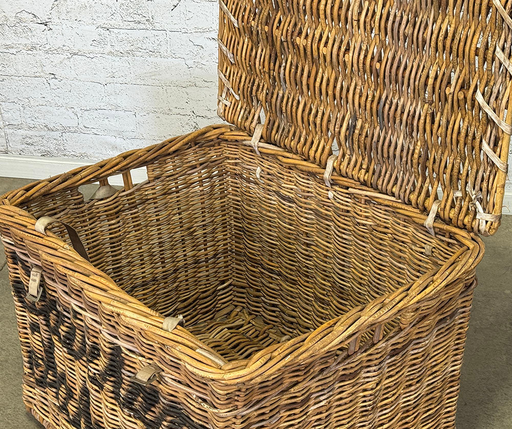Late 19th c. Laundry Basket with Lid