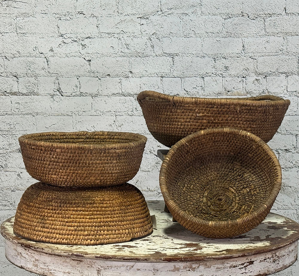 Lip Work Straw Basket c.1890