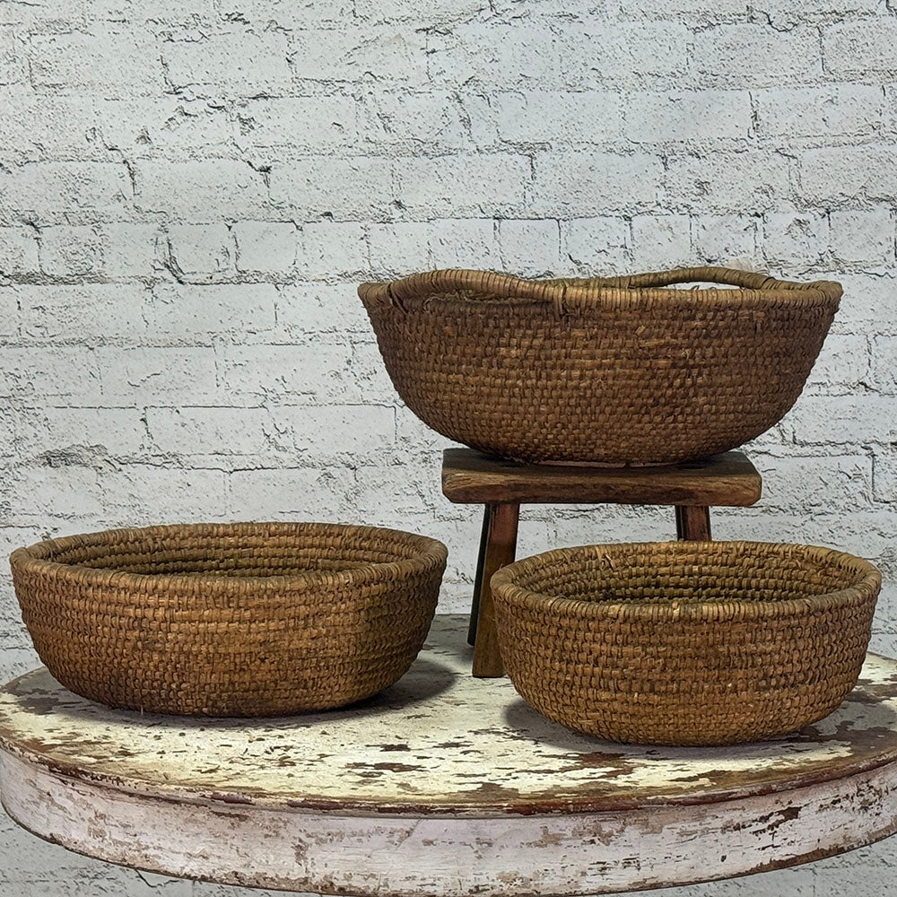 Lip Work Straw Basket c.1890