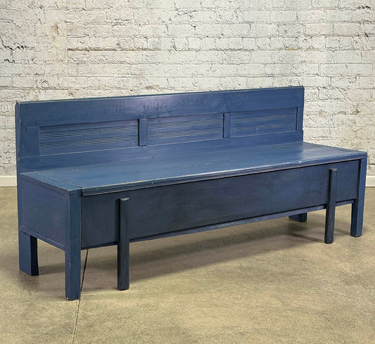 Painted Blue Box Bench