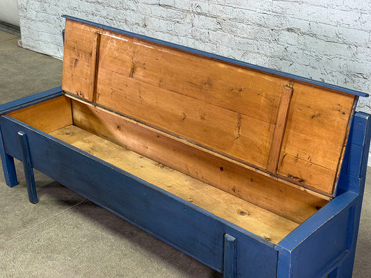 Painted Blue Box Bench