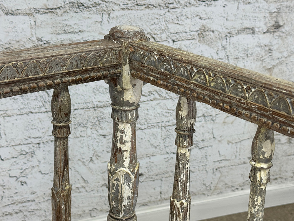 Antique Swedish Original Paint Settle with Cushion c.1790