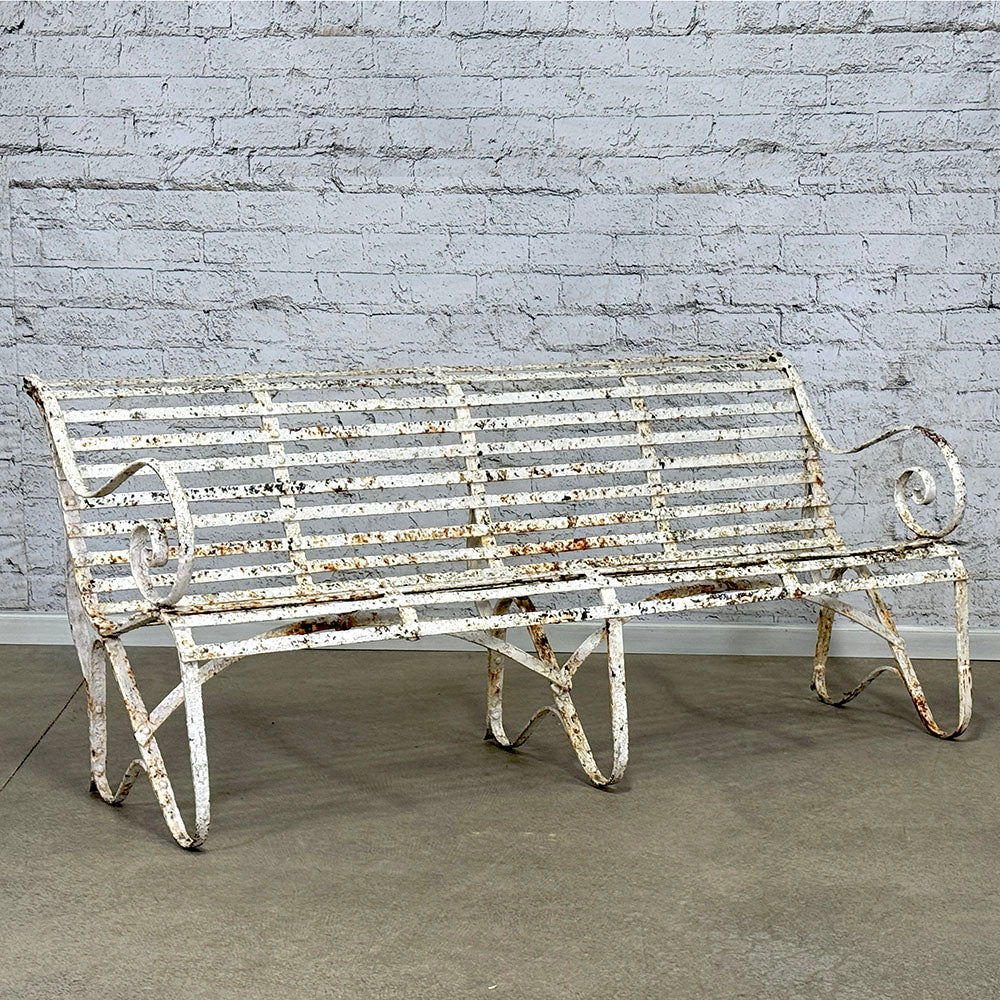 Early 20th Century French Iron Park Bench