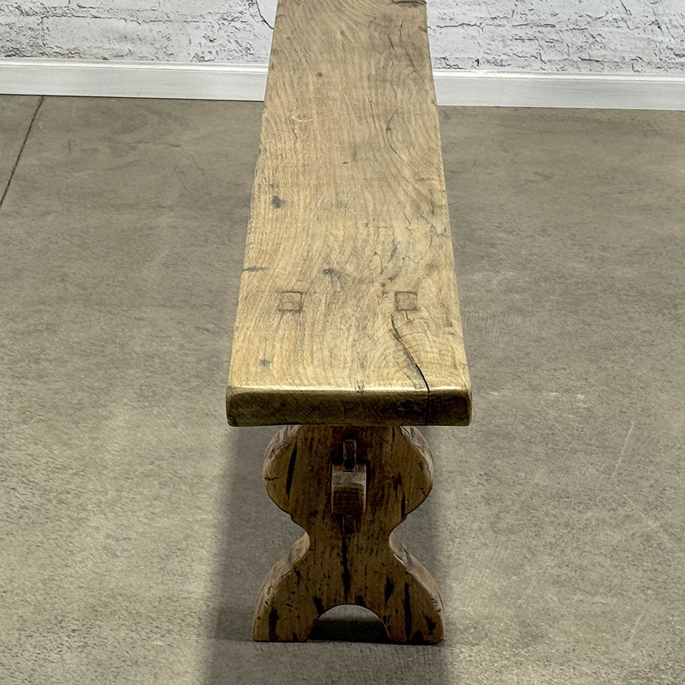 French Rustic Oak Bench