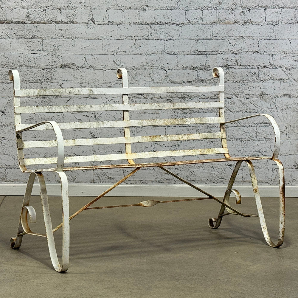 Vintage English Strapwork Bench