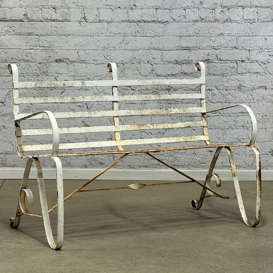 Vintage English Strapwork Bench