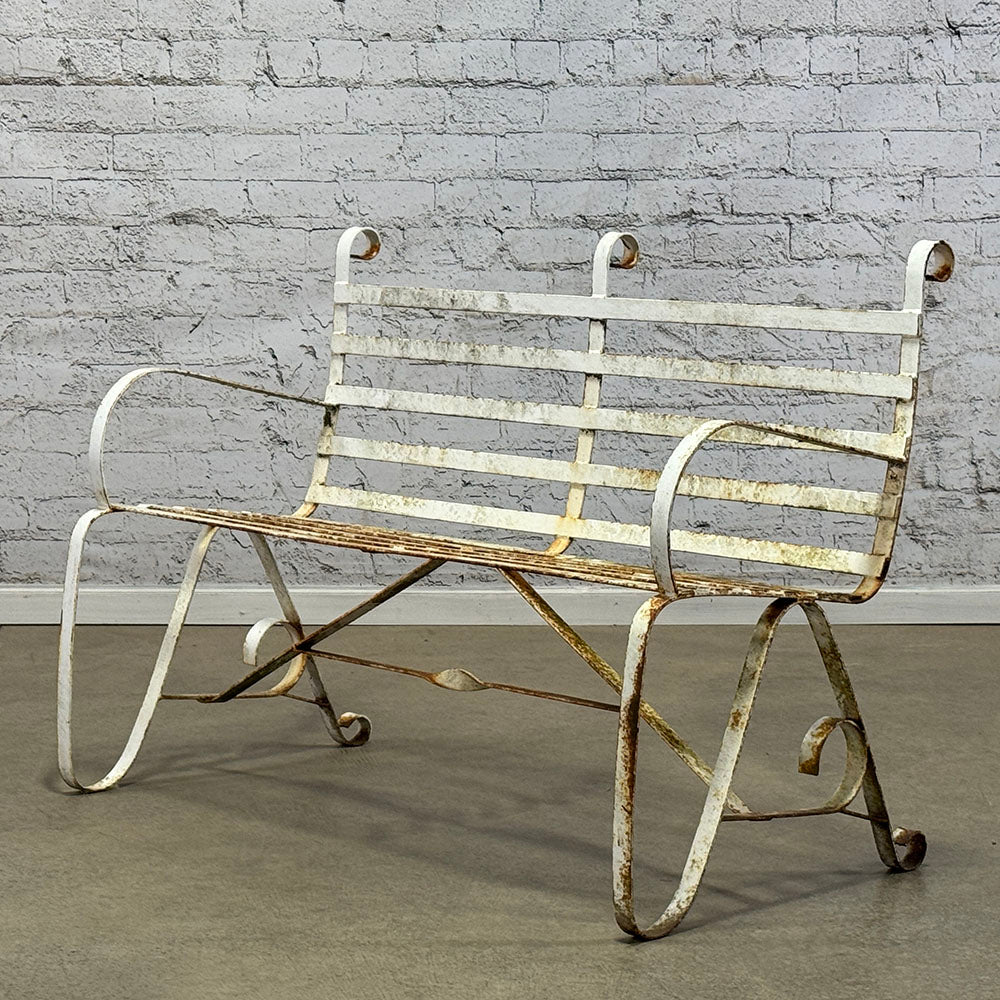 Vintage English Strapwork Bench