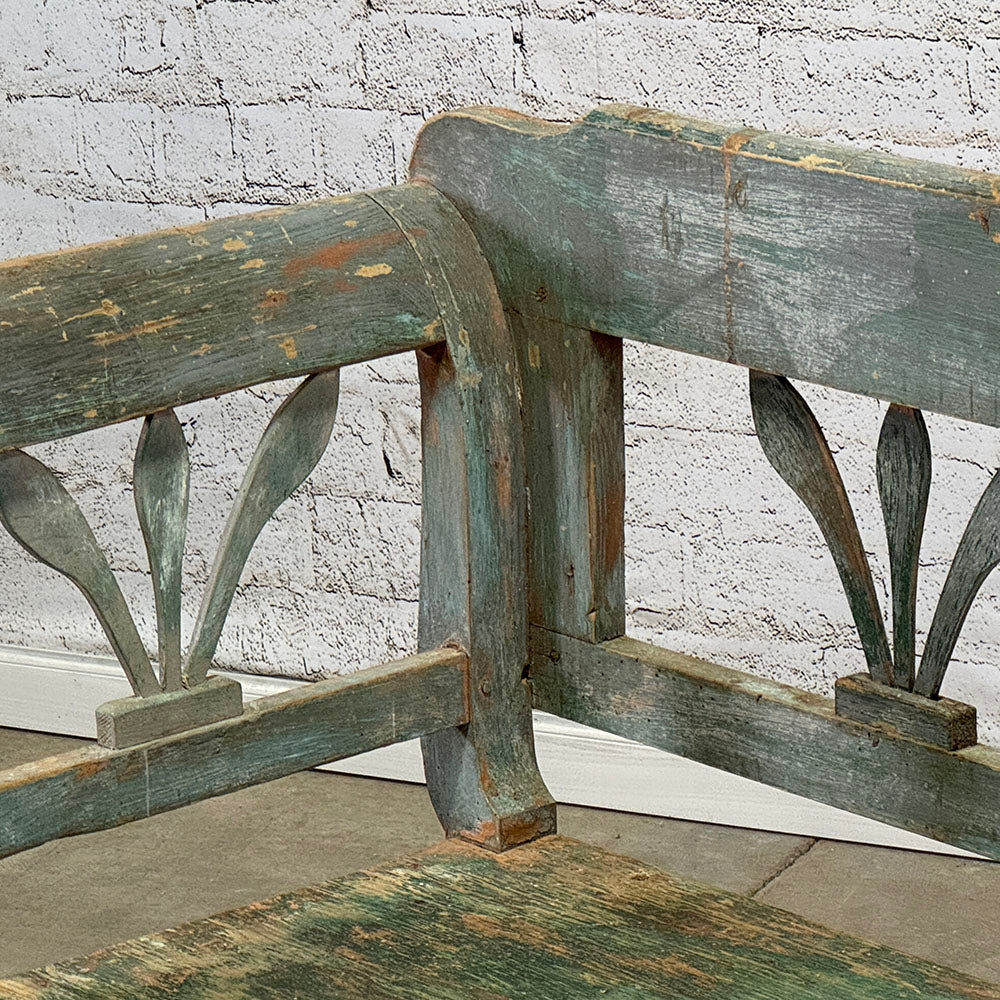 Antique European Bench with Drawer