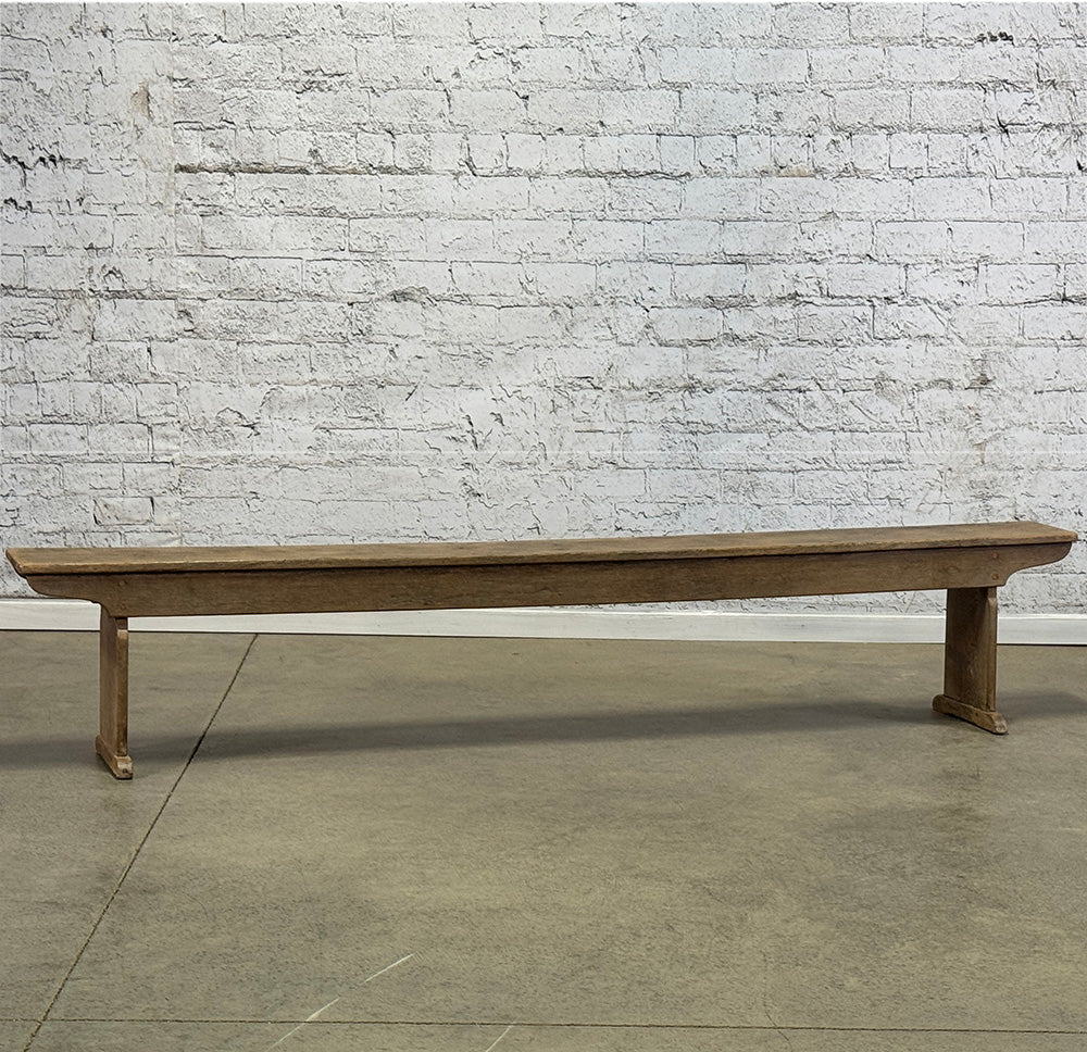 Antique English Rustic Oak Bench
