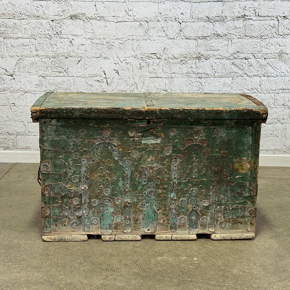 Antique Folk Art Marriage Trunk c.1860