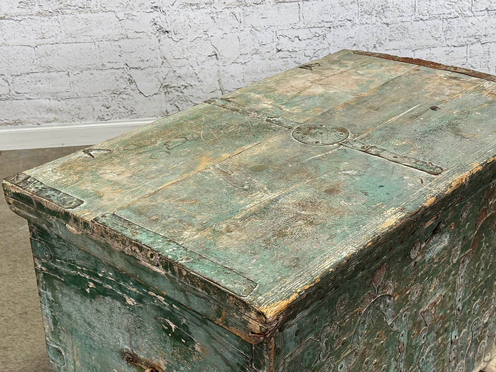 Antique Folk Art Marriage Trunk c.1860