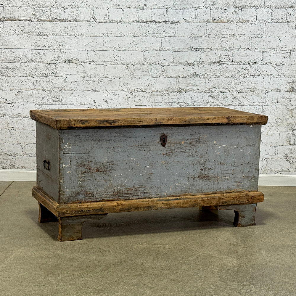 Rustic European Bed Box Painted Blue