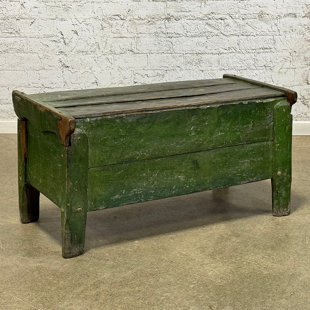 Antique European Bed Box with Timeworn Finish